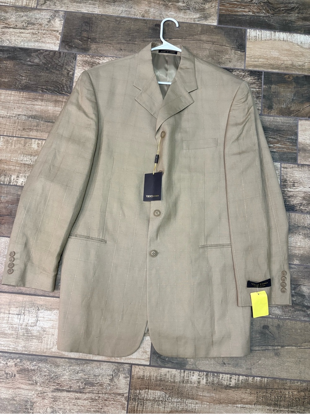Light Beige Plaid Sport Coat